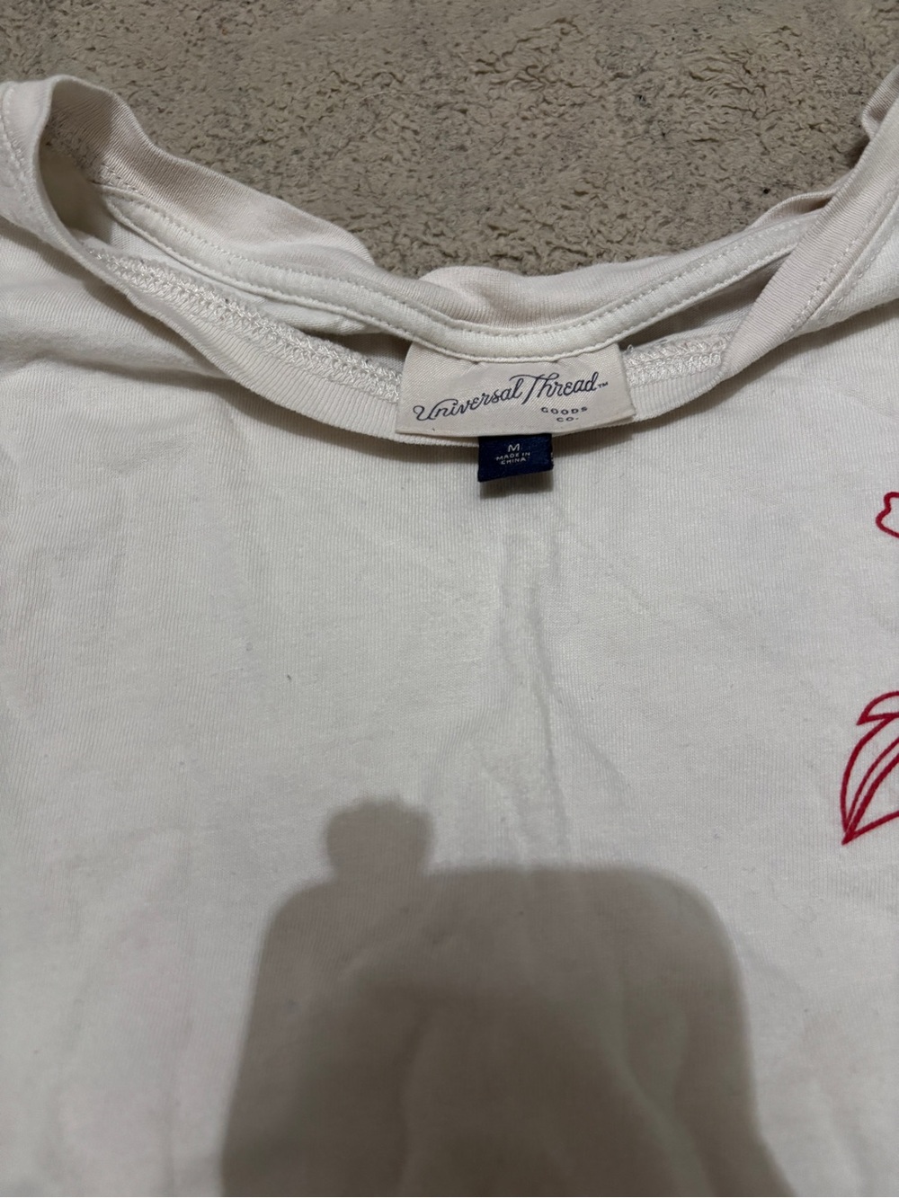 Universal Thread Kids White Tee with Red Sketch Accent